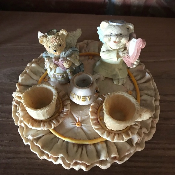 ❤️Rare Vintage Teddy Bear Angel Miniature Tea Set‼️FINAL SALE - Picture 3 of 11